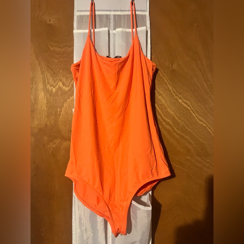 Bright orange Zara bodysuit